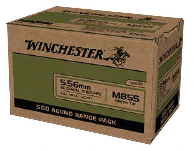 Winchester USA Green Tip 5 56x45mm Nato 62 Grain FMJ 500 Rounds WM855500 020892229280 image1 31126.1625691706